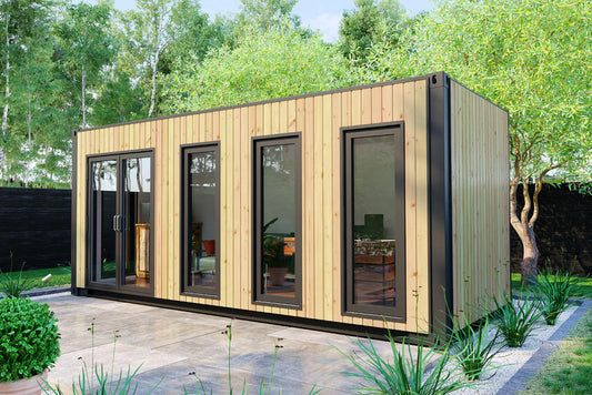 CONTENITORE PREFABBRICATO PER UFFICIO GIARDINO “GARDEN OFFICE V1” 13,2M²